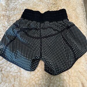 Lululemon Track That Shorts Black and White Polka Dot